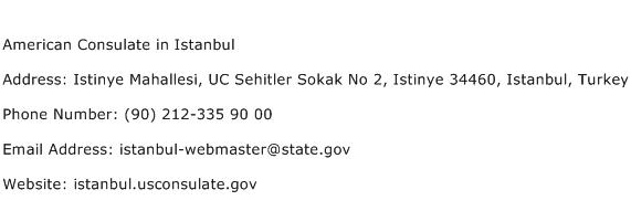 American Consulate in Istanbul Address Contact Number