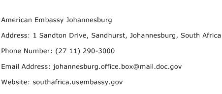 American Embassy Johannesburg Address Contact Number