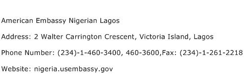 American Embassy Nigerian Lagos Address Contact Number