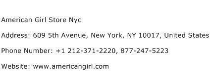 American Girl Store Nyc Address Contact Number