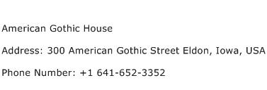 American Gothic House Address Contact Number