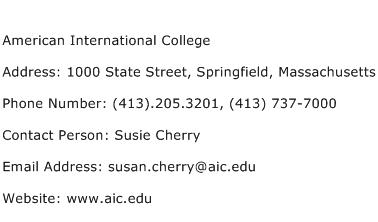 American International College Address Contact Number