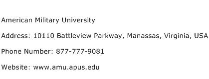 American Military University Address Contact Number