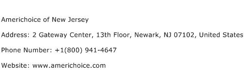 Americhoice of New Jersey Address Contact Number