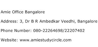 Amie Office Bangalore Address Contact Number