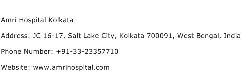 Amri Hospital Kolkata Address Contact Number
