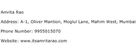 Amrita Rao Address Contact Number