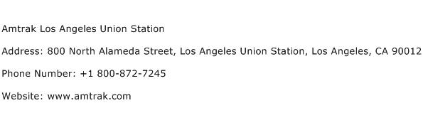 Amtrak Los Angeles Union Station Address Contact Number