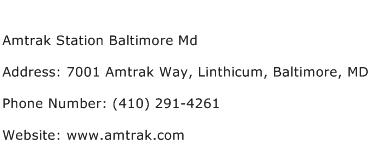 Amtrak Station Baltimore Md Address Contact Number
