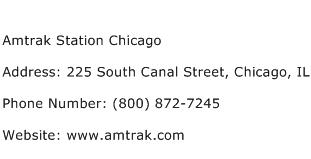 Amtrak Station Chicago Address Contact Number