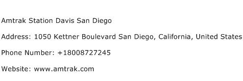 Amtrak Station Davis San Diego Address Contact Number