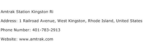 Amtrak Station Kingston Ri Address Contact Number