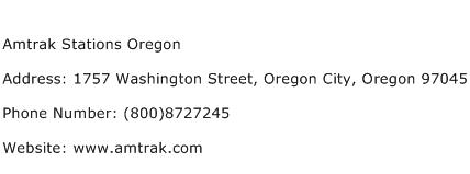 Amtrak Stations Oregon Address Contact Number