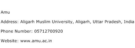 Amu Address Contact Number