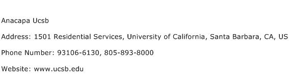 Anacapa Ucsb Address Contact Number