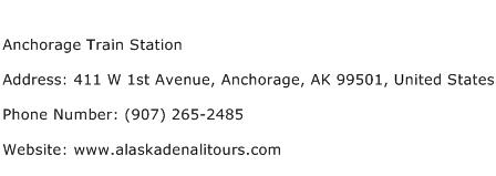 Anchorage Train Station Address Contact Number