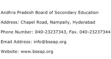 Andhra Pradesh Board of Secondary Education Address Contact Number