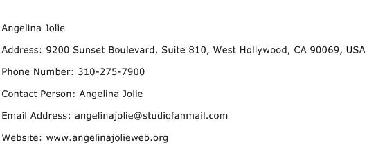 Angelina Jolie Address Contact Number