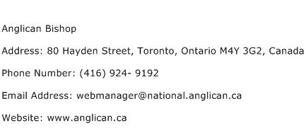 Anglican Bishop Address Contact Number