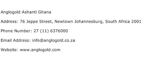 Anglogold Ashanti Ghana Address Contact Number