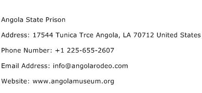 Angola State Prison Address Contact Number
