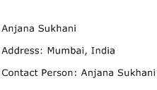 Anjana Sukhani Address Contact Number