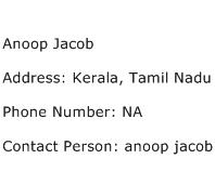 Anoop Jacob Address Contact Number
