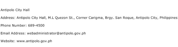 Antipolo City Hall Address Contact Number