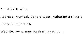 Anushka Sharma Address Contact Number