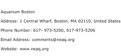 Aquarium Boston Address Contact Number