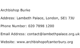 Archbishop Burke Address Contact Number