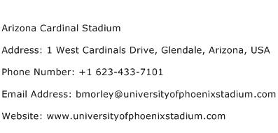 Arizona Cardinal Stadium Address Contact Number