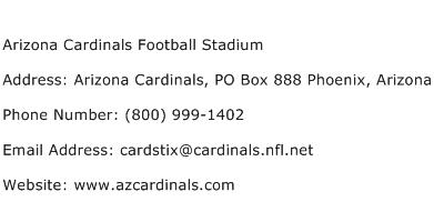 Arizona Cardinals Football Stadium Address Contact Number