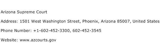 Arizona Supreme Court Address Contact Number
