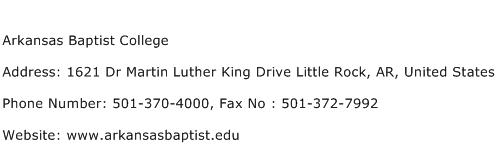 Arkansas Baptist College Address Contact Number