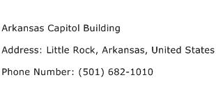 Arkansas Capitol Building Address Contact Number
