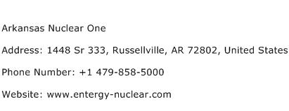 Arkansas Nuclear One Address Contact Number