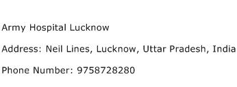 Army Hospital Lucknow Address Contact Number