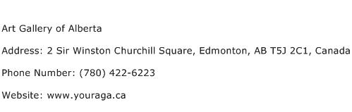 Art Gallery of Alberta Address Contact Number