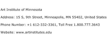 Art Institute of Minnesota Address Contact Number