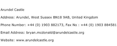 Arundel Castle Address Contact Number