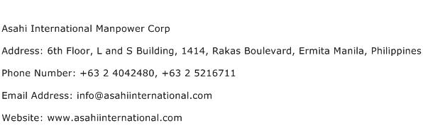 Asahi International Manpower Corp Address Contact Number
