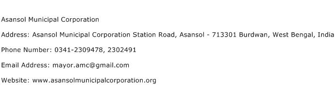 Asansol Municipal Corporation Address Contact Number