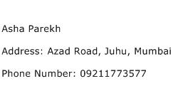 Asha Parekh Address Contact Number