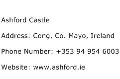 Ashford Castle Address Contact Number