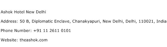 Ashok Hotel New Delhi Address Contact Number