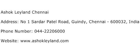 Ashok Leyland Chennai Address Contact Number