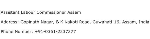 Assistant Labour Commissioner Assam Address Contact Number