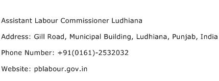 Assistant Labour Commissioner Ludhiana Address Contact Number