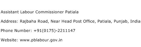 Assistant Labour Commissioner Patiala Address Contact Number